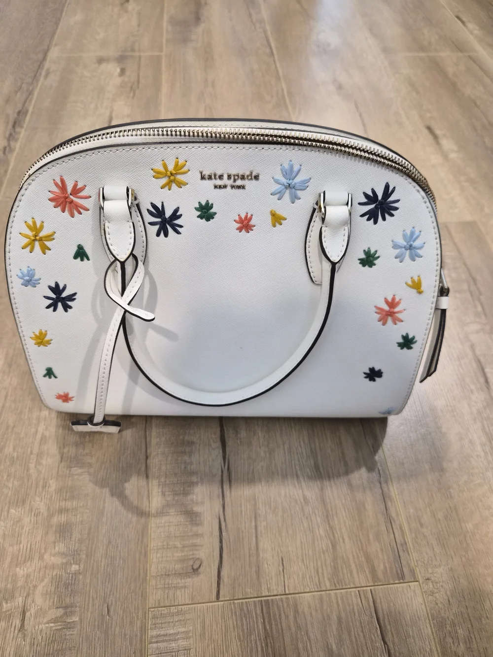 kate spade White Floral Dome Satchel